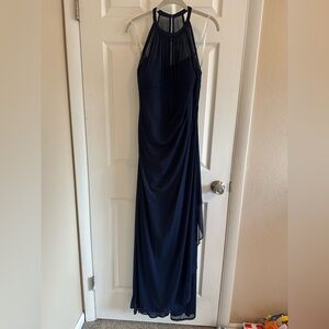 Navy Blue Bridesmaid Dress- High neck!